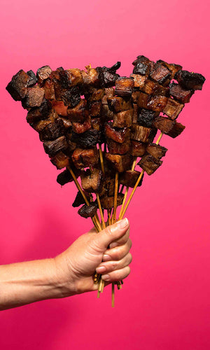 brisket burnt ends - made with love, always sealed with a kiss